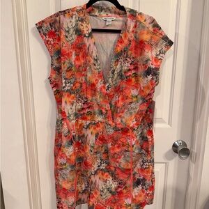 Athleta Women's Floral Wrap Romper - Red and Pink